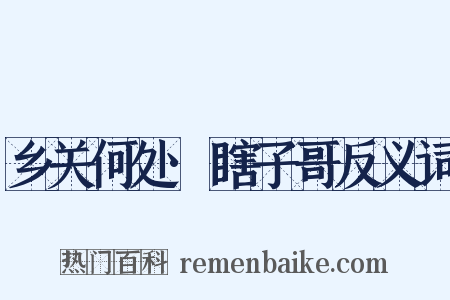 乡关何处·瞎子哥反义词是什么意思的图片